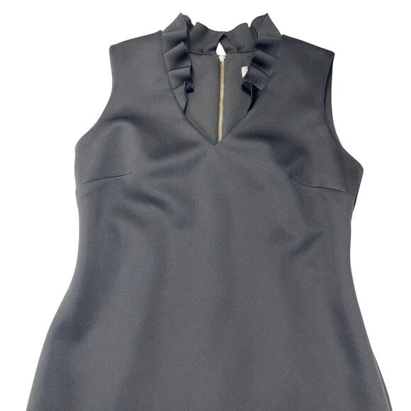 Calvin Klein Ruffle V -Neck Fitted Sheath Dress Cocktail Black Tie Size 6 - Picture 8 of 14